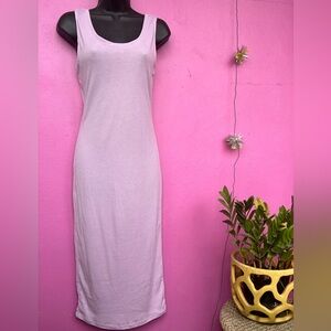 Lavender ribbed midi dress
